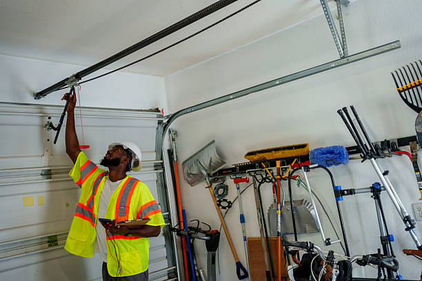 Professional Garage Door Panel Replacement technician working in Durham, NC